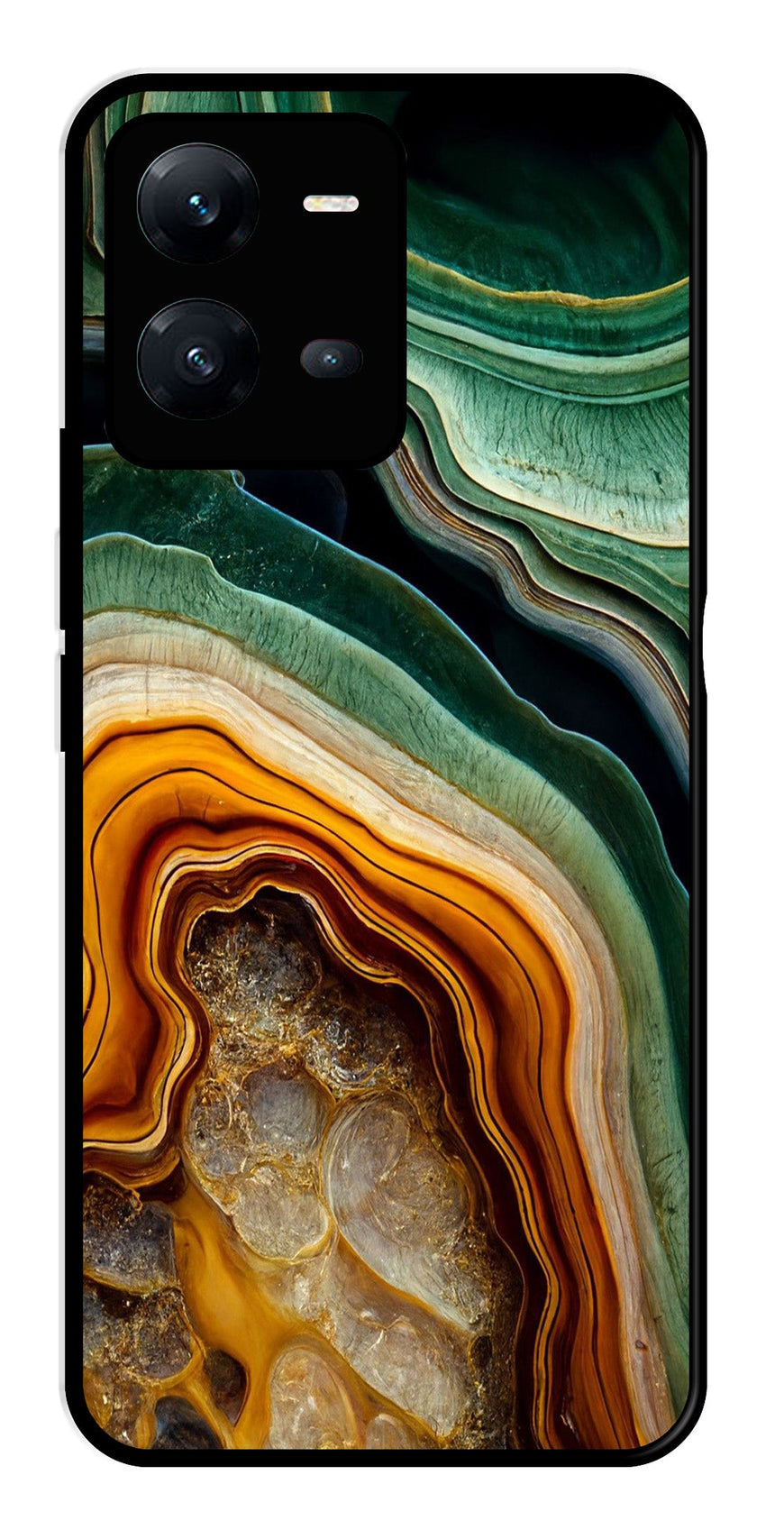 Marble Design Metal Mobile Case for Vivo V25 5G   (Design No -28)