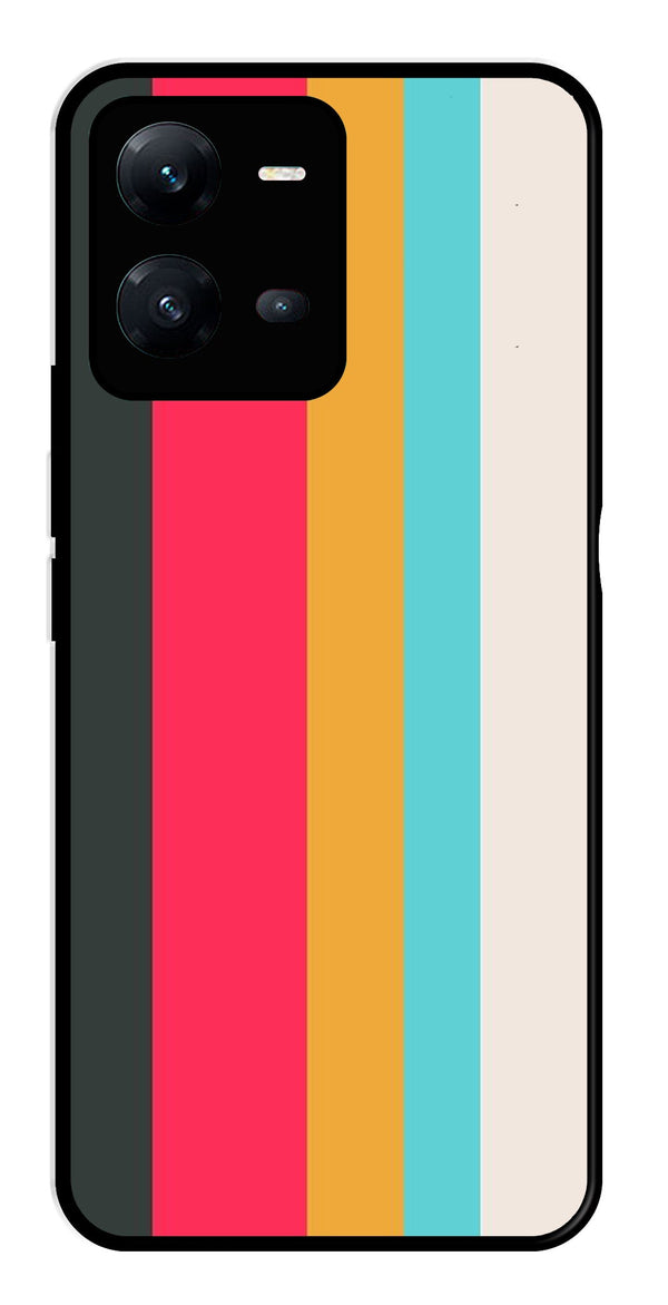 Muted Rainbow Metal Mobile Case for Vivo V25 5G   (Design No -31)