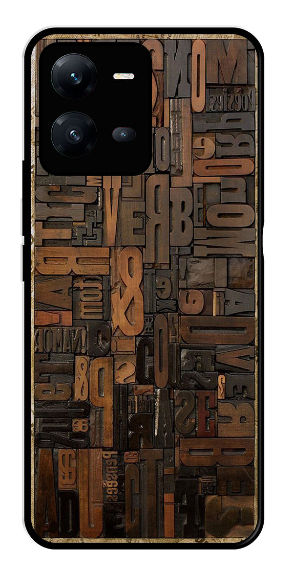 Alphabets Metal Mobile Case for Vivo V25 5G   (Design No -32)