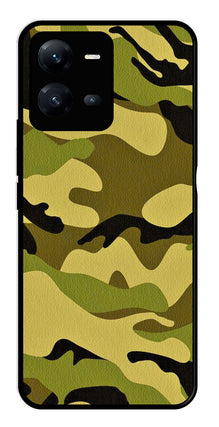 Army Pattern Metal Mobile Case for Vivo V25 5G