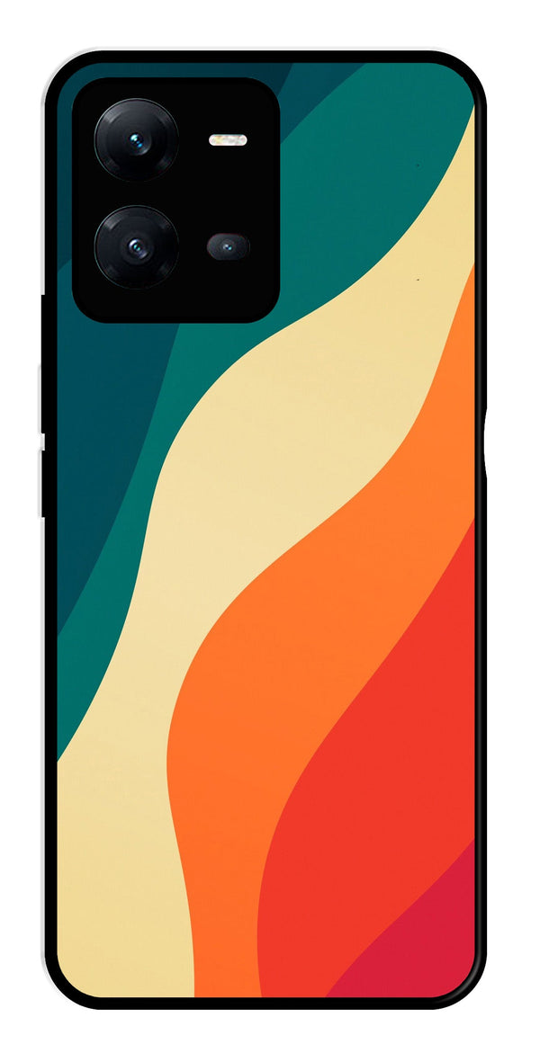 Muted Rainbow Metal Mobile Case for Vivo V25 5G   (Design No -39)