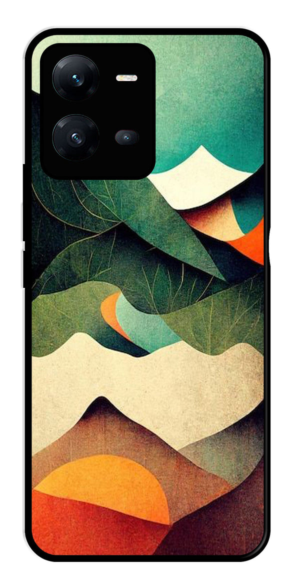 MultiColor Pattern Metal Mobile Case for Vivo V25 5G   (Design No -43)
