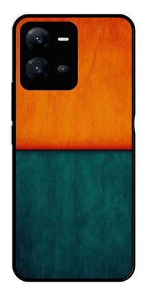 Orange Green Pattern Metal Mobile Case for Vivo V25 5G