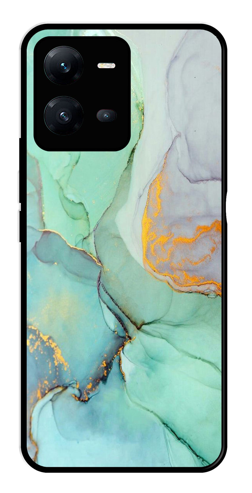 Marble Design Metal Mobile Case for Vivo V25 5G   (Design No -46)
