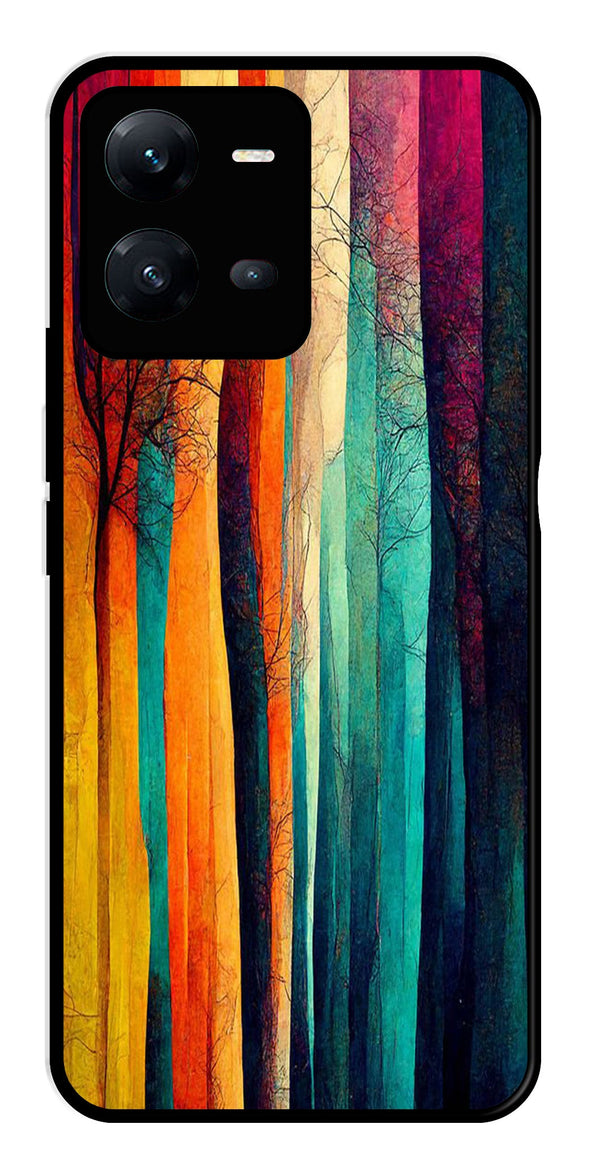 Modern Art Colorful Metal Mobile Case for Vivo V25 5G   (Design No -47)