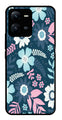 Flower Leaves Design Metal Mobile Case for Vivo V25 5G   (Design No -50)