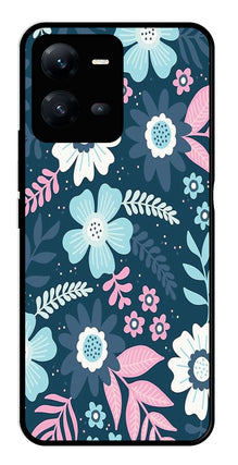 Flower Leaves Design Metal Mobile Case for Vivo V25 5G