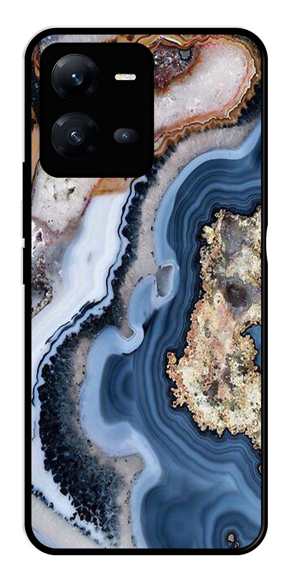 Marble Design Metal Mobile Case for Vivo V25 5G   (Design No -53)