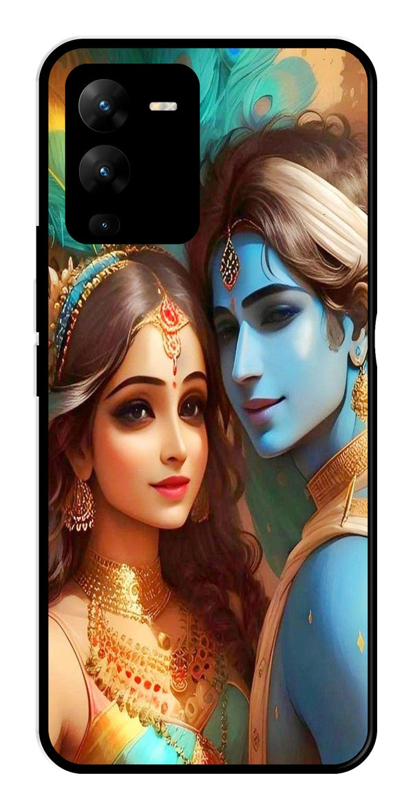 Lord Radha Krishna Metal Mobile Case for Vivo V25 Pro   (Design No -01)