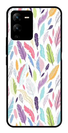 Colorful Feathers Metal Mobile Case for Vivo V25 Pro