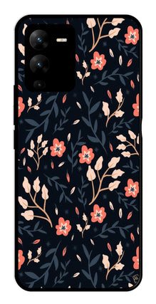 Floral Pattern Metal Mobile Case for Vivo V25 Pro
