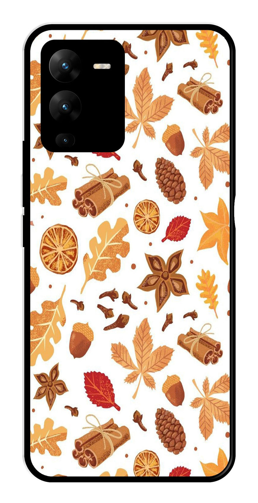 Autumn Leaf Metal Mobile Case for Vivo V25 Pro   (Design No -19)