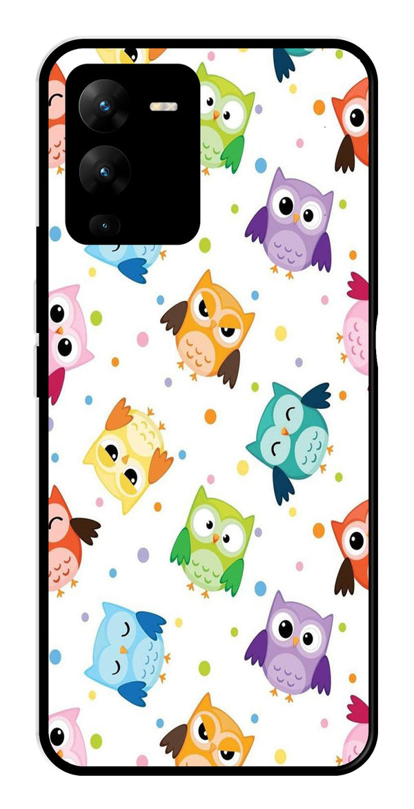 Owls Pattern Metal Mobile Case for Vivo V25 Pro   (Design No -20)