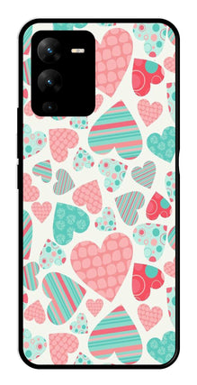 Hearts Pattern Metal Mobile Case for Vivo V25 Pro