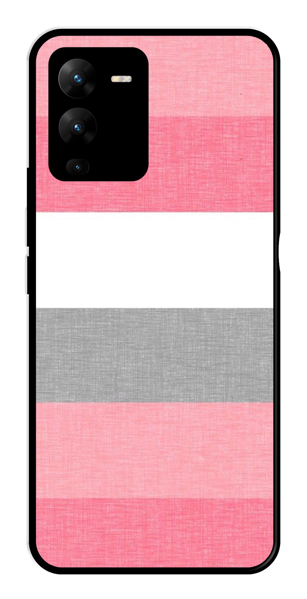 Pink Pattern Metal Mobile Case for Vivo V25 Pro   (Design No -23)