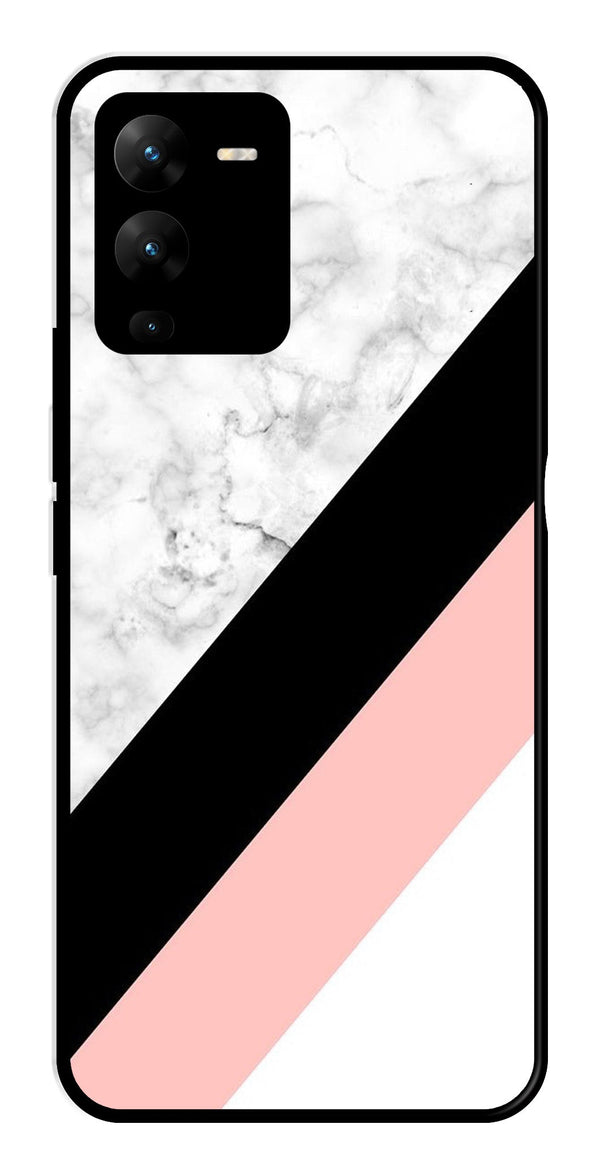 Marble Design Metal Mobile Case for Vivo V25 Pro   (Design No -24)