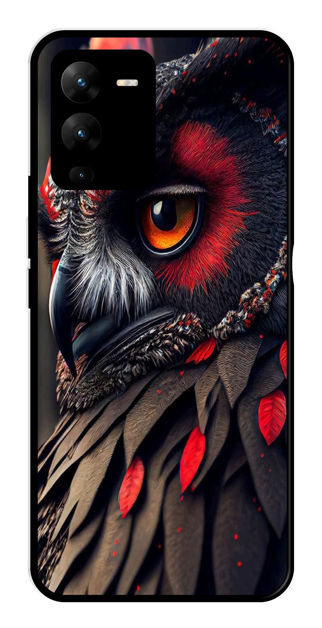 Owl Design Metal Mobile Case for Vivo V25 Pro   (Design No -26)