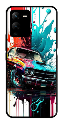 Vintage Car Metal Mobile Case for Vivo V25 Pro