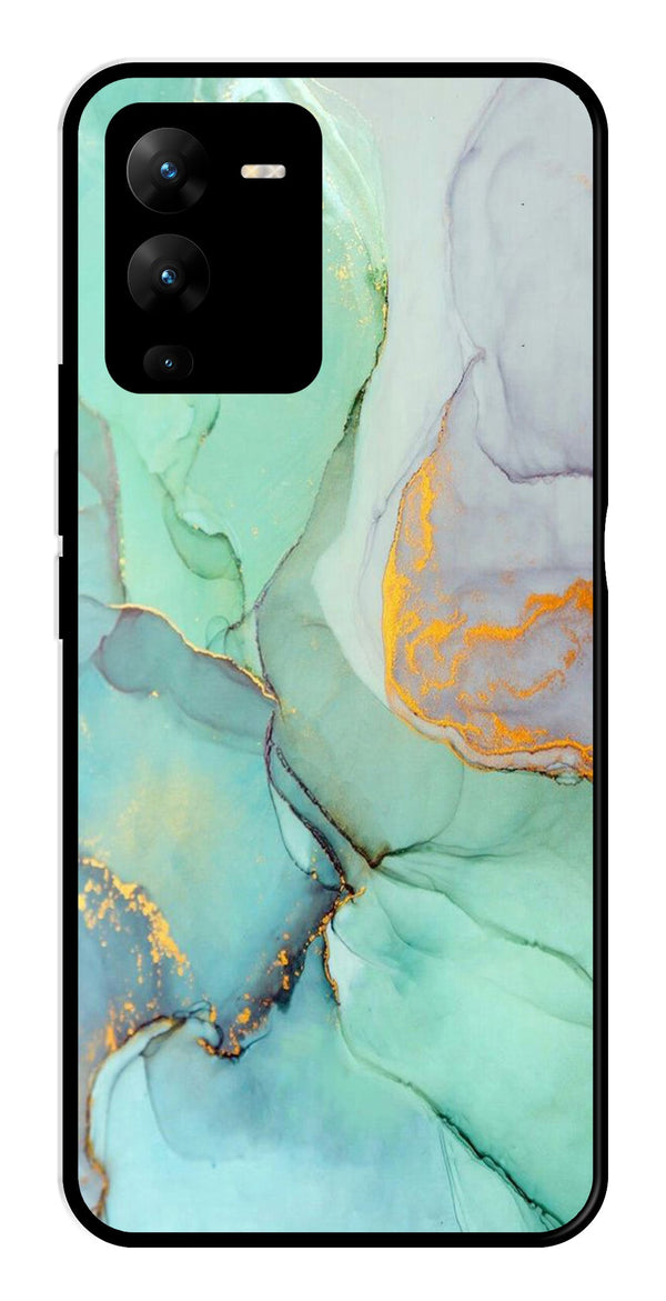 Marble Design Metal Mobile Case for Vivo V25 Pro   (Design No -46)