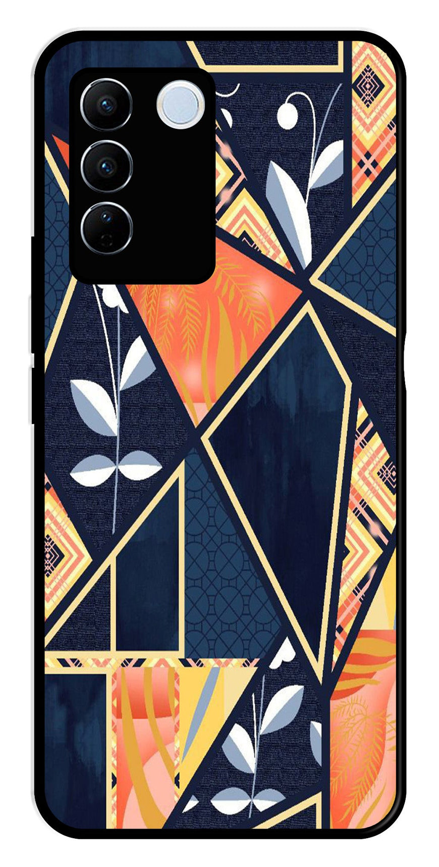 Marble Design Metal Mobile Case for Vivo V27 5G   (Design No -07)