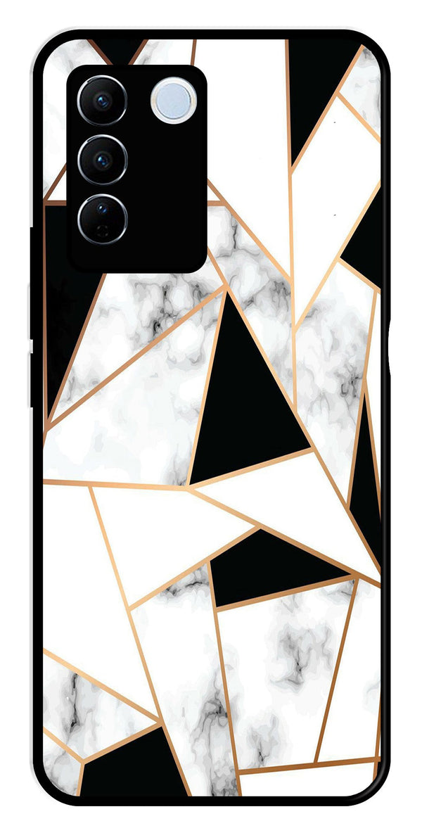 Marble Design2 Metal Mobile Case for Vivo V27 5G   (Design No -08)