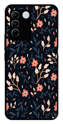 Floral Pattern Metal Mobile Case for Vivo V27 5G