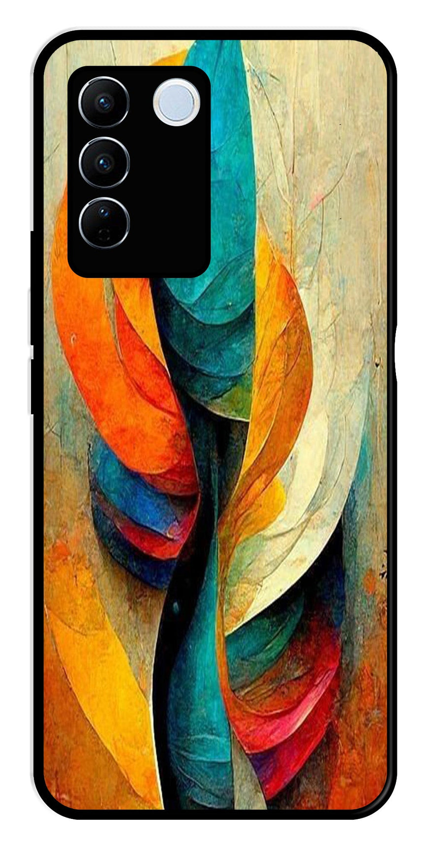 Modern Art Metal Mobile Case for Vivo V27 5G   (Design No -11)