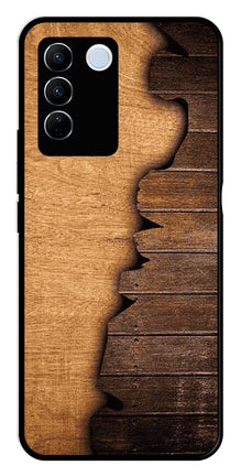 Wooden Design Metal Mobile Case for Vivo V27 Pro 5G