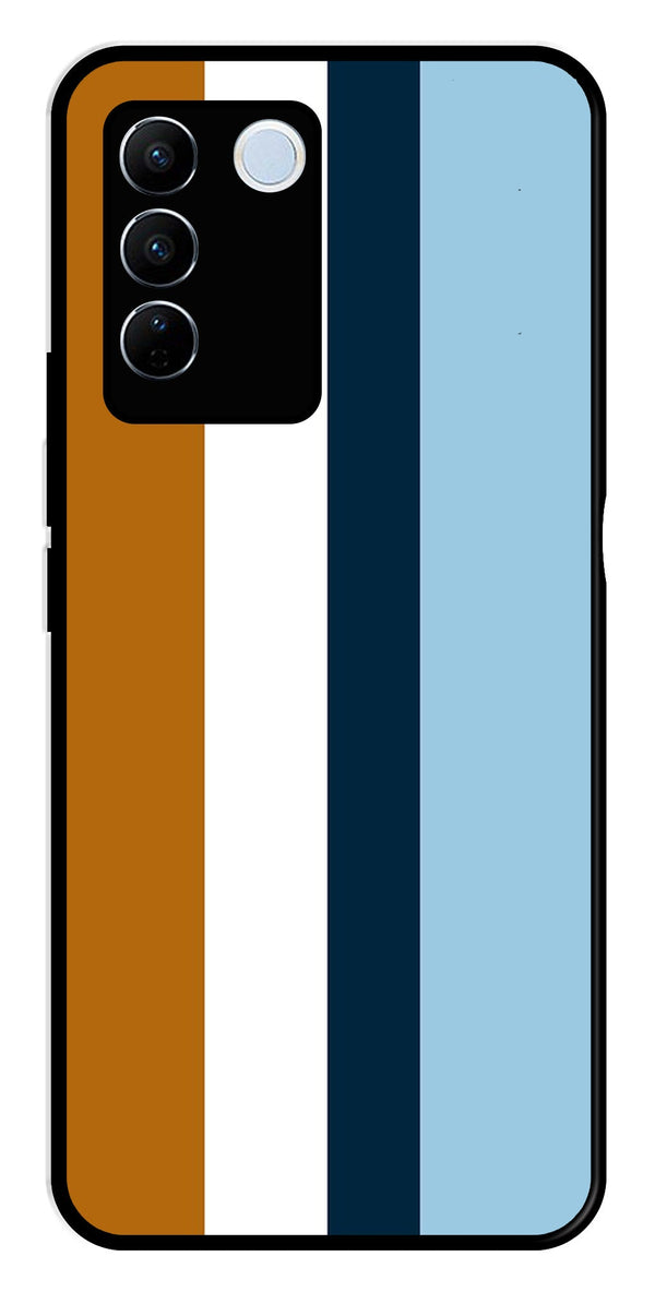 MultiColor Pattern Metal Mobile Case for Vivo V27 5G   (Design No -17)