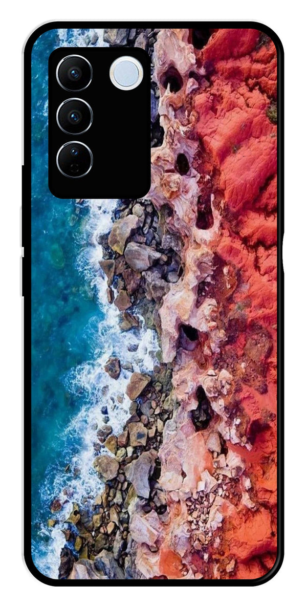 Sea Shore Metal Mobile Case for Vivo V27 5G   (Design No -18)