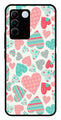Hearts Pattern Metal Mobile Case for Vivo V27 5G   (Design No -22)