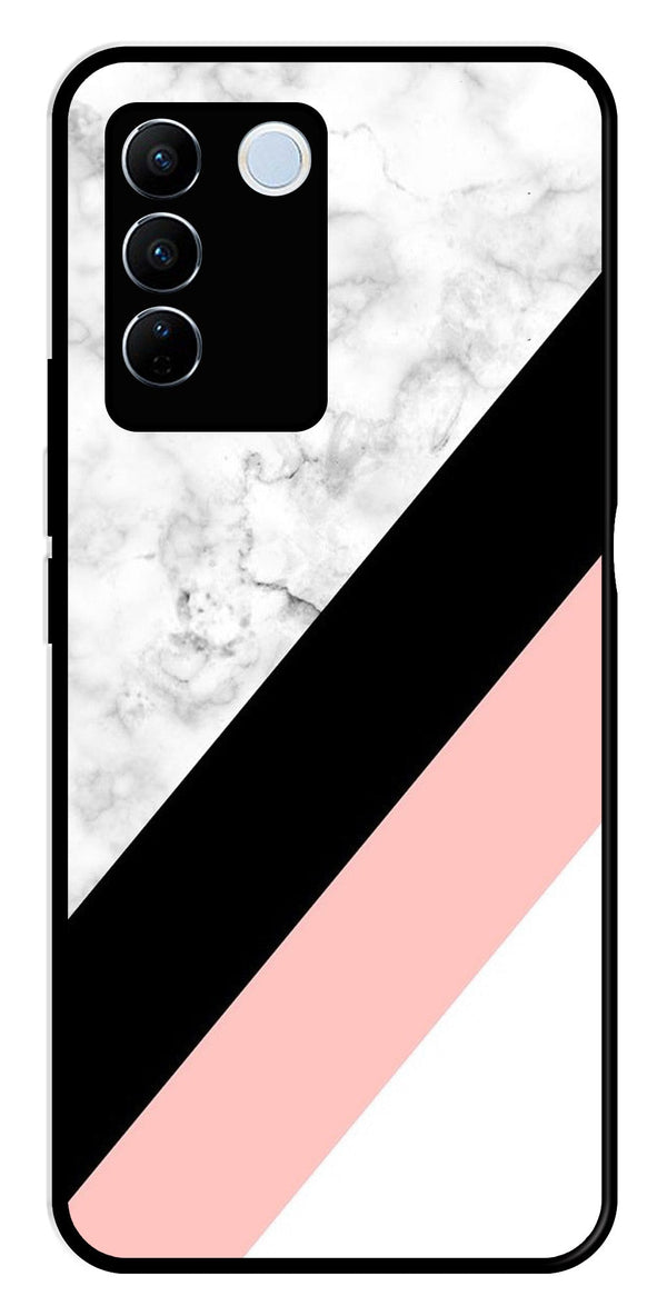 Marble Design Metal Mobile Case for Vivo V27 Pro 5G   (Design No -24)