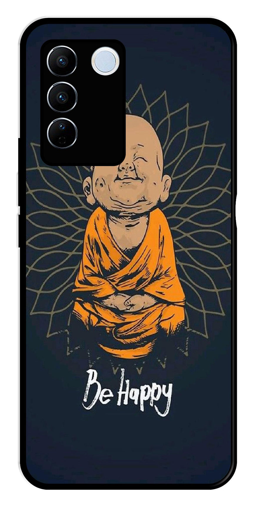 Be Happy Metal Mobile Case for Vivo V27 5G   (Design No -27)