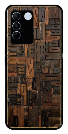 Alphabets Metal Mobile Case for Vivo V27 5G