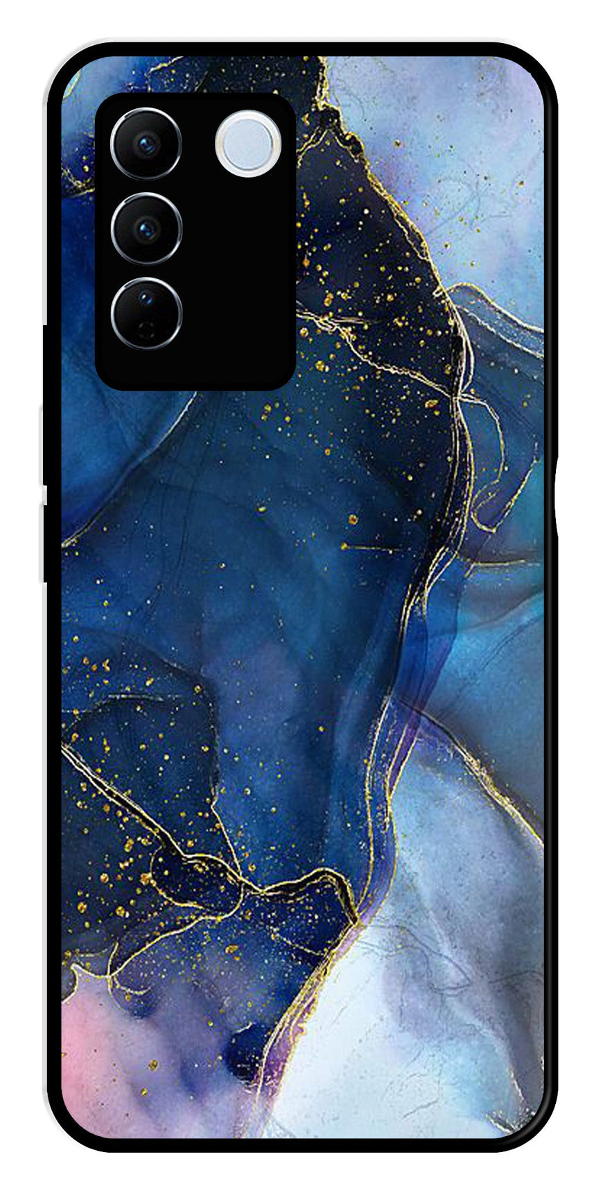 Blue Marble Metal Mobile Case for Vivo V27 5G   (Design No -34)