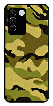 Army Pattern Metal Mobile Case for Vivo V27 Pro 5G