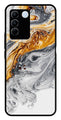 Marble Pattern Metal Mobile Case for Vivo V27 Pro 5G   (Design No -36)