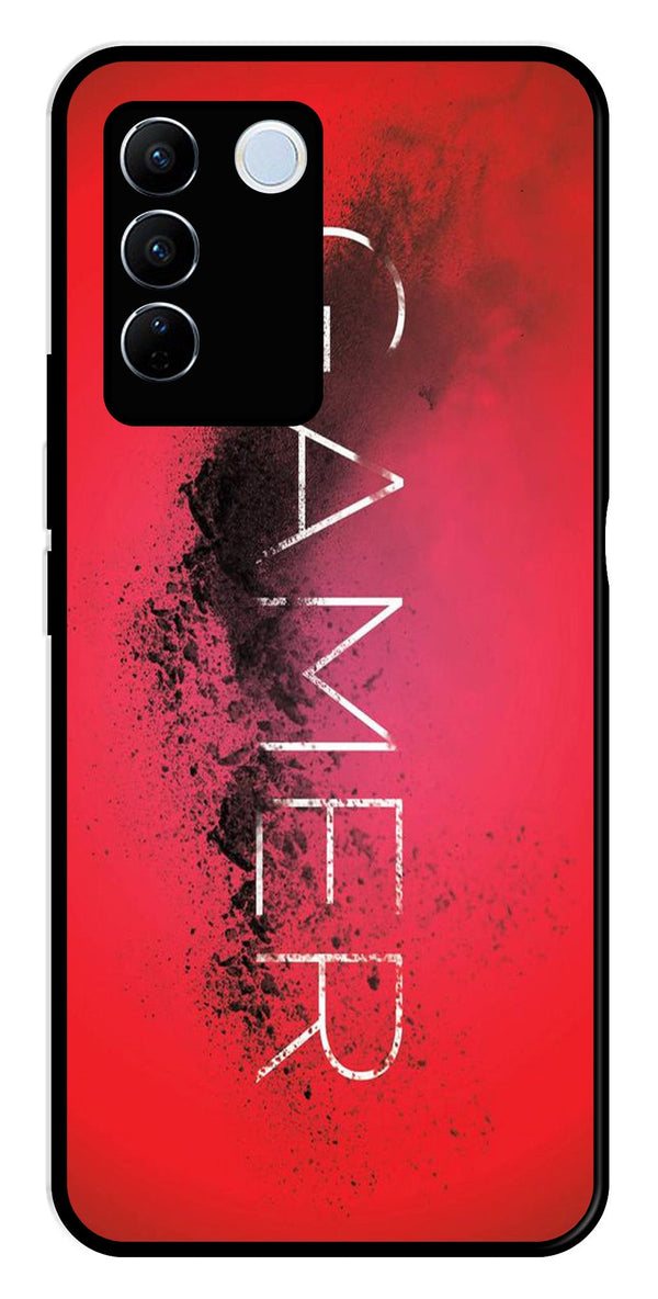 Gamer Pattern Metal Mobile Case for Vivo V27 Pro 5G   (Design No -41)