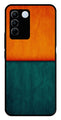 Orange Green Pattern Metal Mobile Case for Vivo V27 5G   (Design No -45)