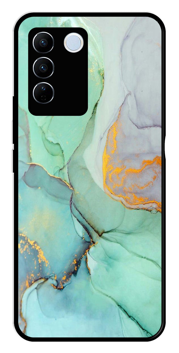 Marble Design Metal Mobile Case for Vivo V27 Pro 5G   (Design No -46)