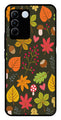 Leaves Design Metal Mobile Case for Vivo V27 5G   (Design No -51)