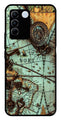 Map Design Metal Mobile Case for Vivo V27 5G   (Design No -54)