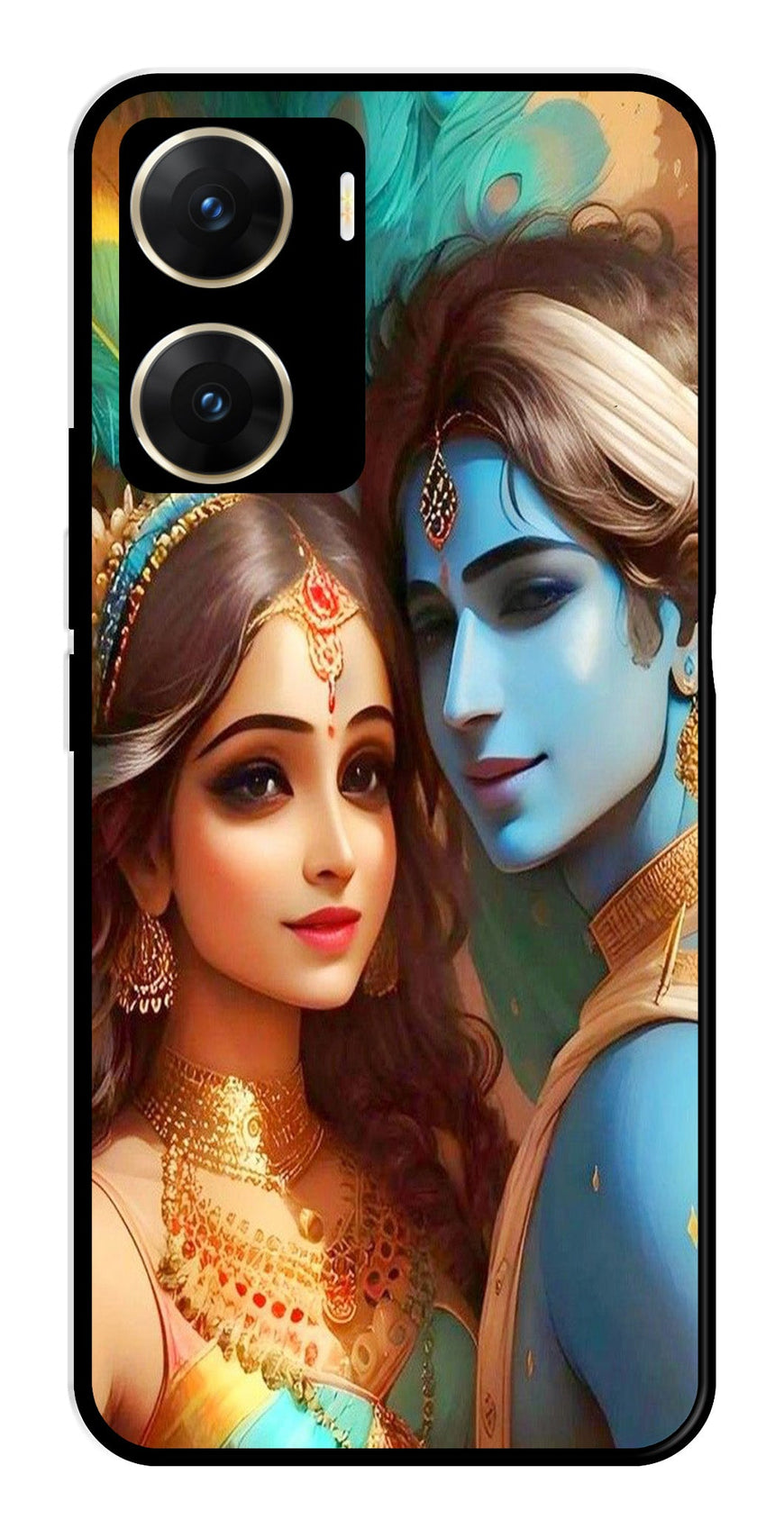 Lord Radha Krishna Metal Mobile Case for Vivo V29E 5G   (Design No -01)