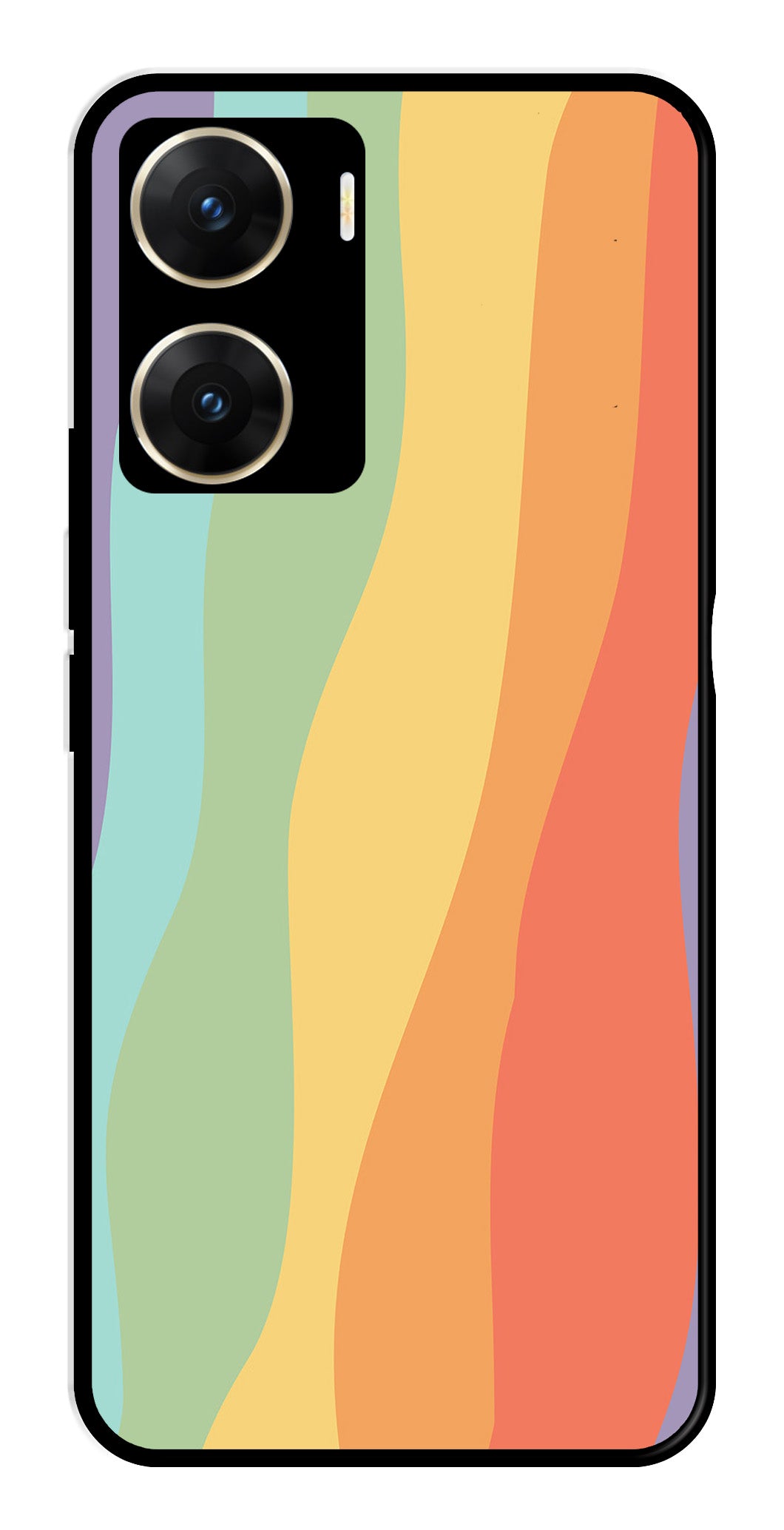 Muted Rainbow Metal Mobile Case for Vivo V29E 5G   (Design No -02)