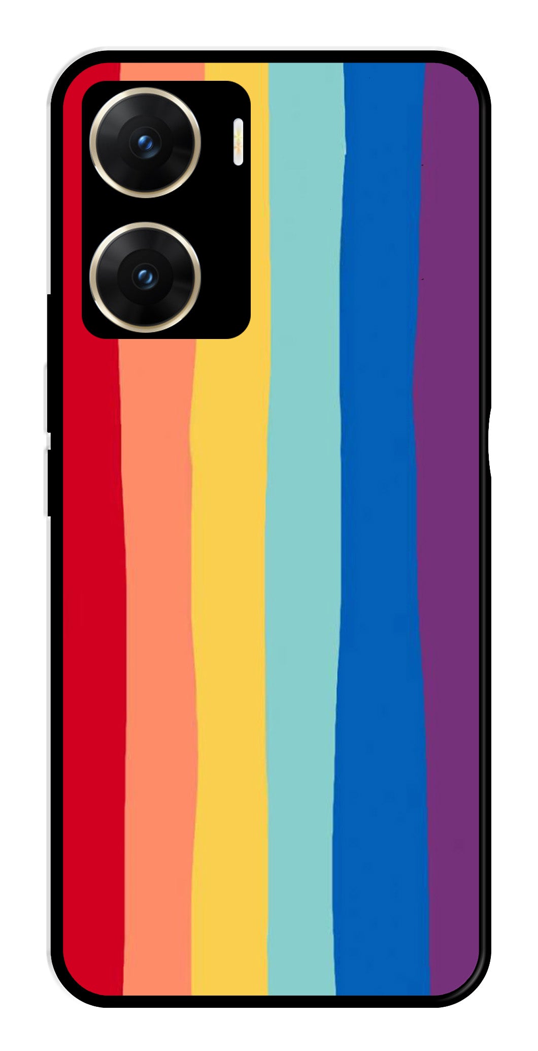 Rainbow MultiColor Metal Mobile Case for Vivo V29E 5G   (Design No -03)