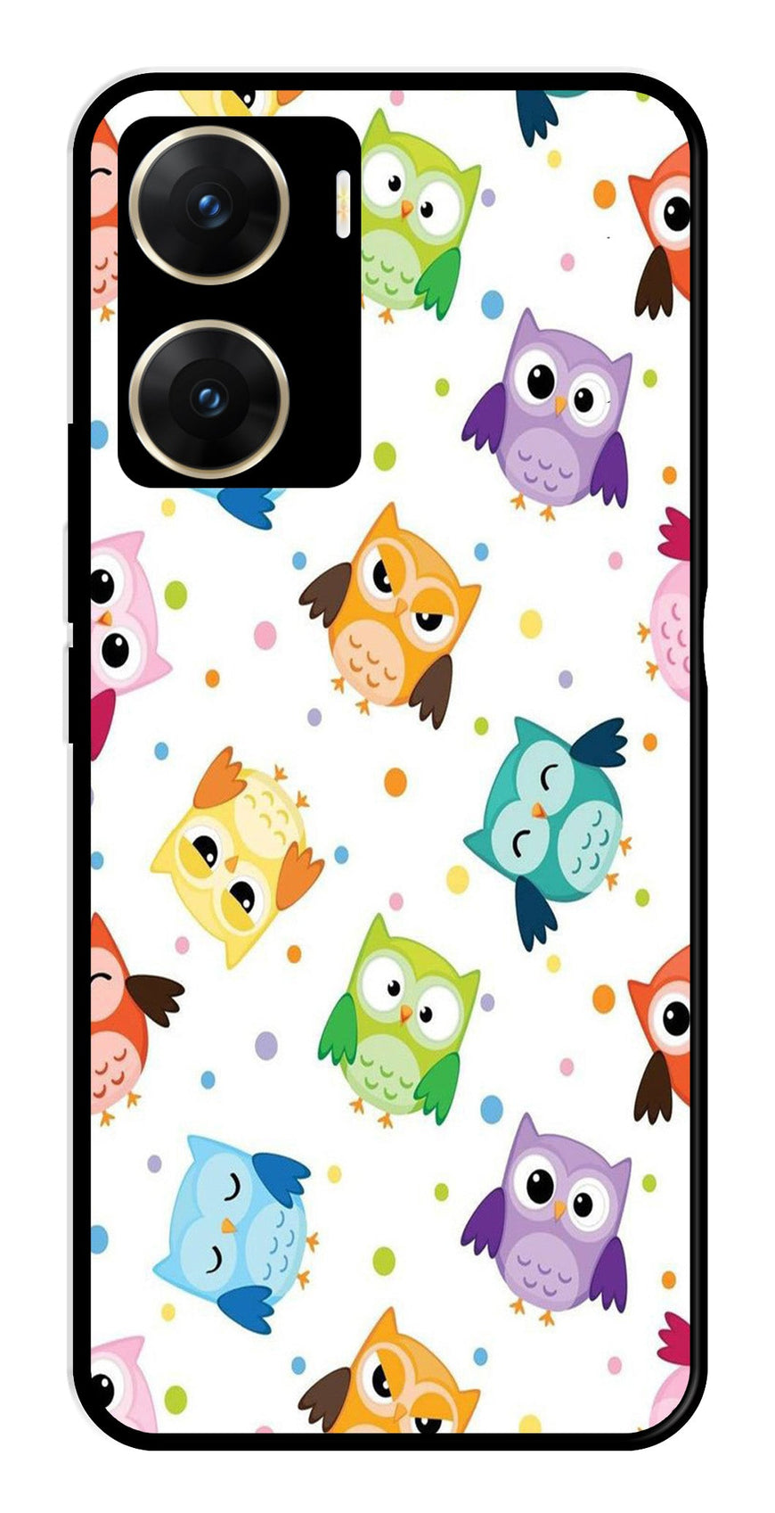 Owls Pattern Metal Mobile Case for Vivo V29E 5G   (Design No -20)