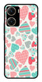 Hearts Pattern Metal Mobile Case for Vivo V29E 5G   (Design No -22)