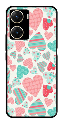 Hearts Pattern Metal Mobile Case for Vivo V29E 5G