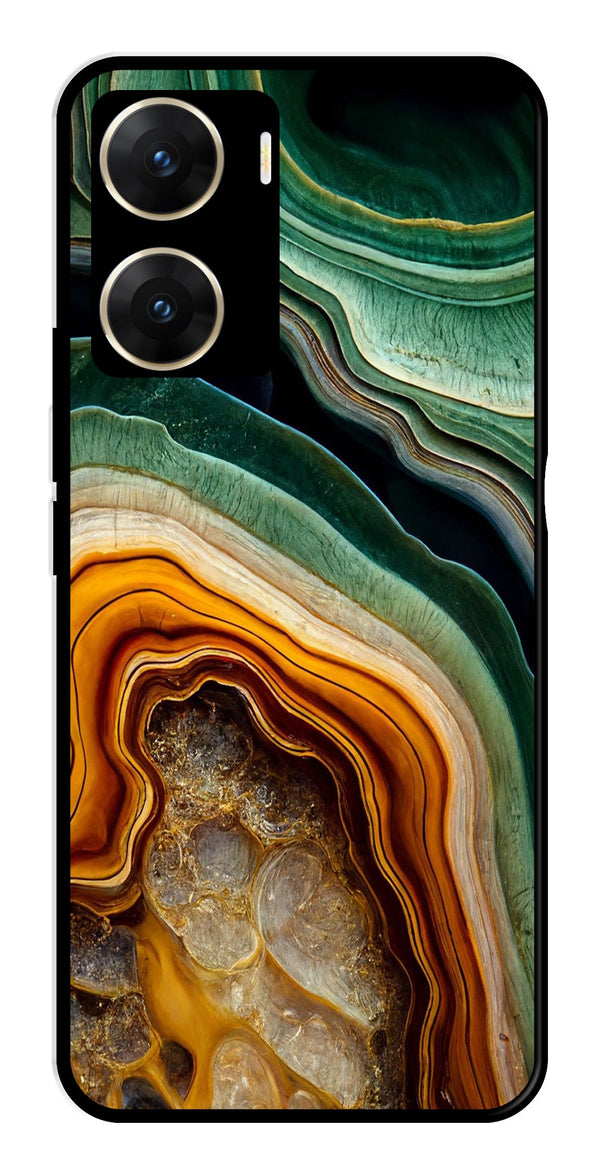 Marble Design Metal Mobile Case for Vivo V29E 5G   (Design No -28)