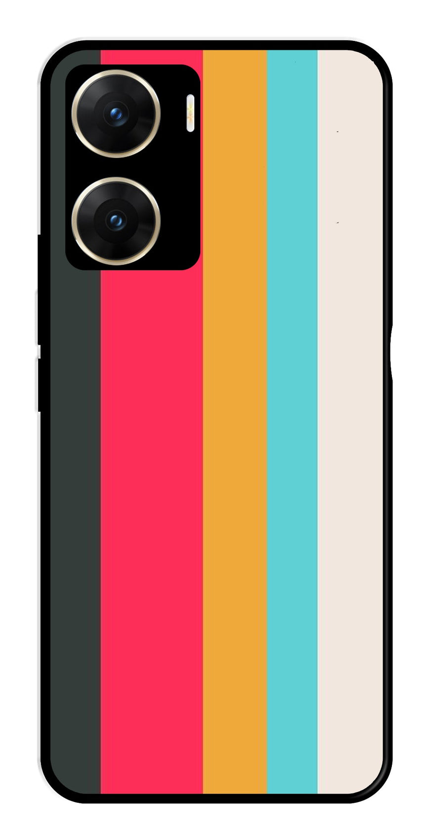 Muted Rainbow Metal Mobile Case for Vivo V29E 5G   (Design No -31)